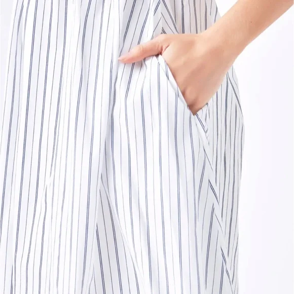 Chic White and Blue Striped Maxi Dress NWOT - Picture 8 of 11